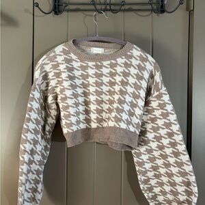 Altar'd State Tan and Cream Knit Sweater